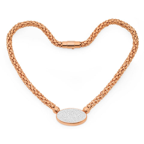 Ladies 18kt Rose Gold Plated Stainless Steel Stretch Necklace