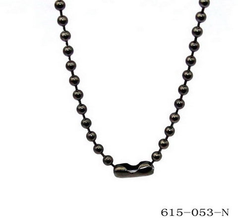 Stainless Steel Ball Chain Necklace in Black 20"