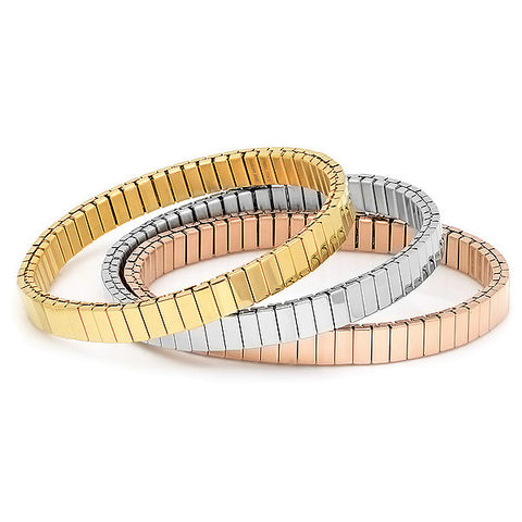 Steeltime Set of 3 Gold, Rose Gold & Stainless Steel