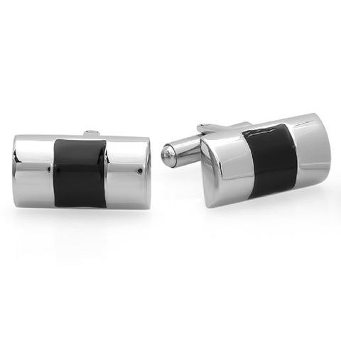 Stainless Steel and Black IP Cufflinks
