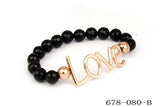 Ladies 18 KT Rose Gold Plated Love Black Bracelet