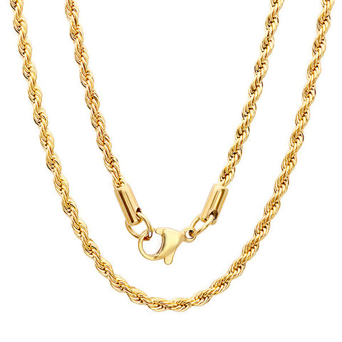 Women's Stainless Steel Necklace in 16 KT Gold Plated