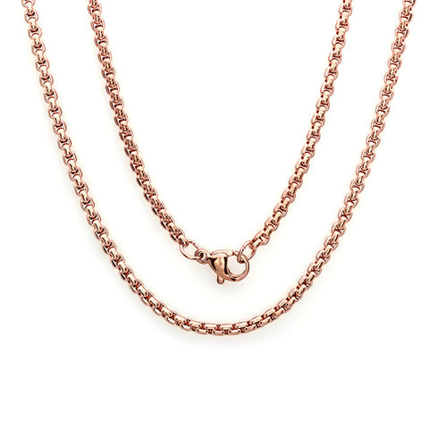 Women's 18 KT Rose Gold Plated Basic Chain Necklace 18" 2mm