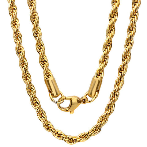 18kt Gold Plated Stainless Steel Necklace 30"