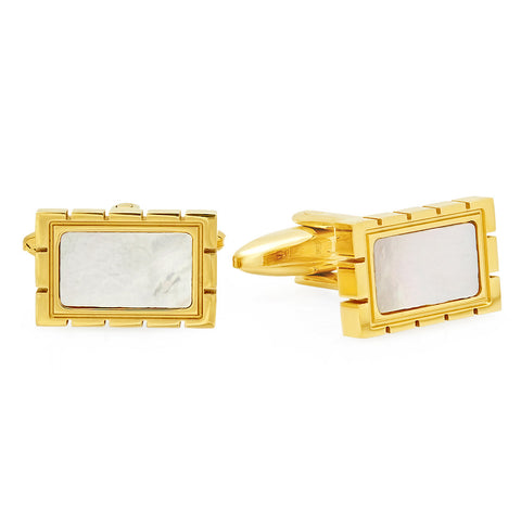 18k Gold Plated Mother of Pearl Cufflinks