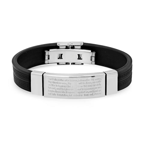 Our Father bracelet with Greek Key accents
