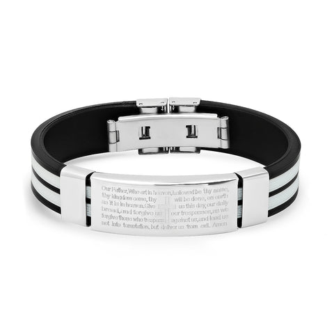 Our Father bracelet with Greek Key accents