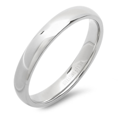 Unisex Stainless Steel Slim Wedding Band Ring in Silver-Tone