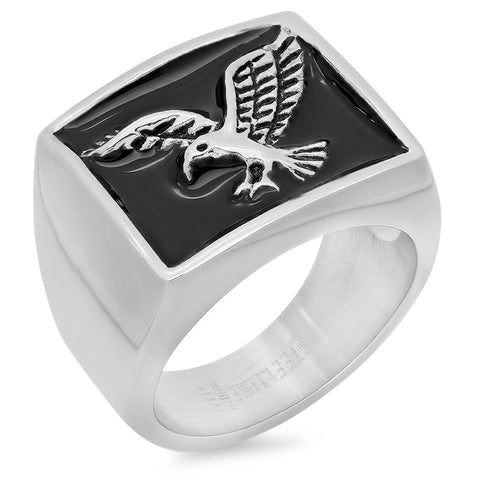 Men's Stainless Steel Ring with Eagle
