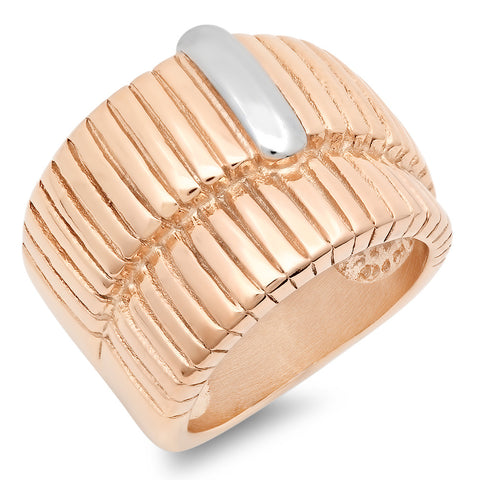 Ladies 18kt Rose Gold Stainless Steel Ring