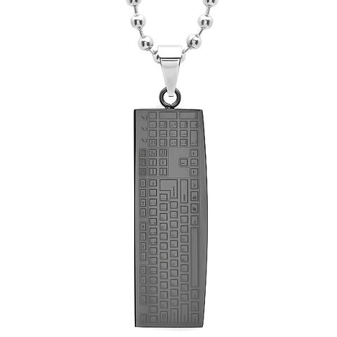 MEN'S STAINLESS STEEL KEYBOARD PENDANT DOES NOT COME WITH CHAIN