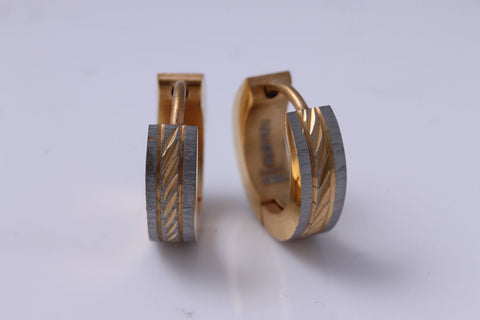 STAINLESS STEEL TWO TONE HUGGIES