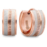 Stainless Steel Greek Key Huggies