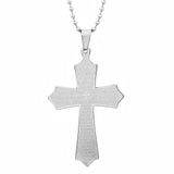 Steeltime 18 KT Gold & Stainless Steel Crucifix Cross Lords Prayer Pendants