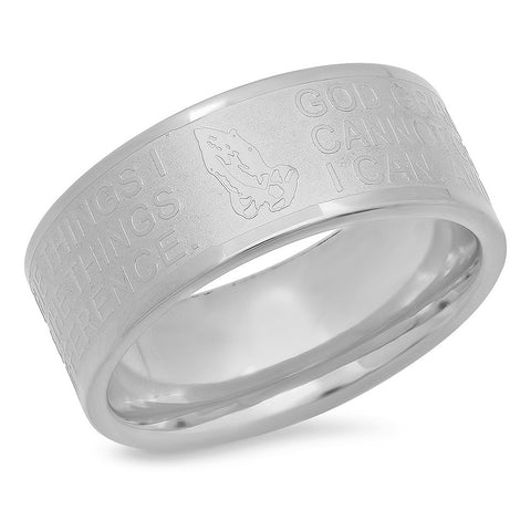 Stainless Steel Prayer "God Grant" Ring