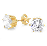 Ladies 18 KT Gold Plated 8mm Stud Earrings