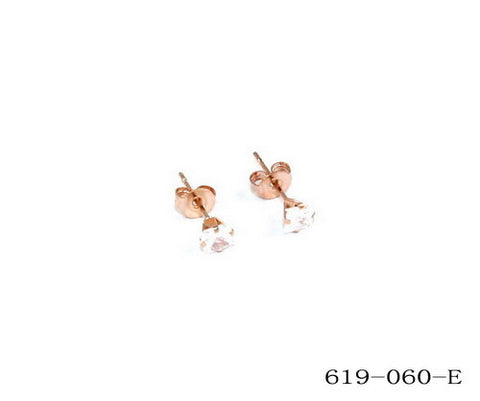 Ladies 18kt Rose Gold Plated Stainless Steel Stud Earrings