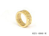 Women's Stainless Steel Band Ring in 18 KT Gold Plated with Flora Design