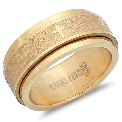 18 KT Gold Prayer Spinning Ring "Our Father"