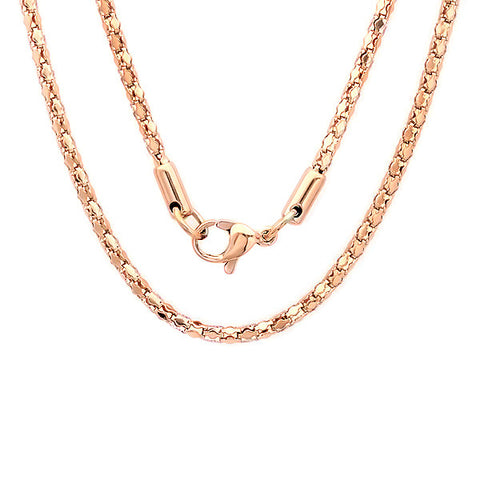 Ladies 18 KT Rose Gold Plated 16" Popcorn Chain