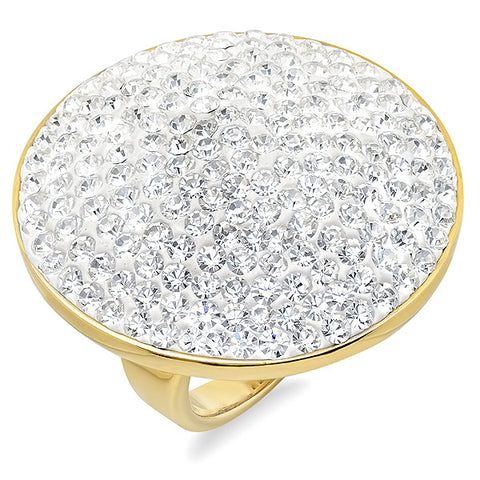 Ladies 18 KT Gold Plated Ring with Simulated Diamonds