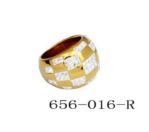 Men's 18 KT Gold Plated Ring w/Simulated Diamonds