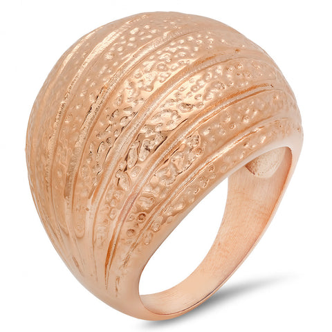 Ladies 18k Rose Gold Plated Stainless Steel Ring