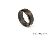 Men's Stainless Steel Ring In Black IP w/Polish Design