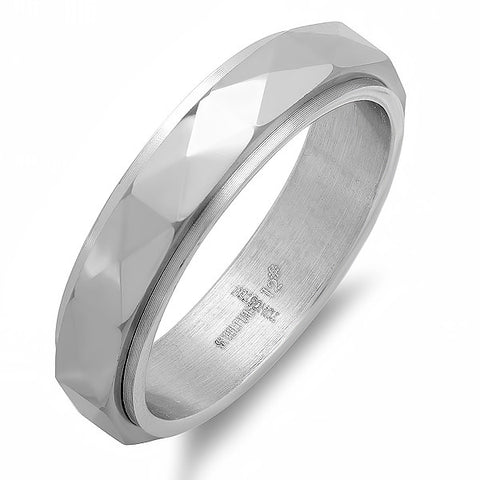 Men's Stainless Steel Skinny Wedding Band With Modern Design
