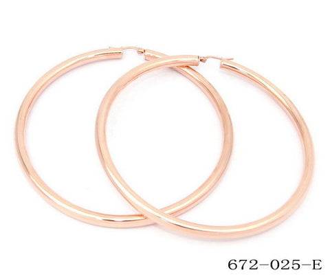 18 KT Rose Gold Plated Hoop Earrings 90mm