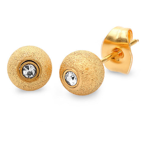 18 KT Gold Plated Stud Ball Earrings