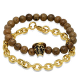 Box Set 18k Gold Plated and Wood Beaded Bracelet