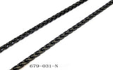 Men's black ip stainless steel rope chain 24"