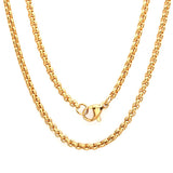 Women's Stainless Steel Basic Chain 18" in 18 KT Gold Plated,2.5mm