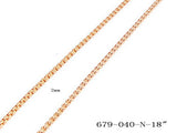 Women's 18 KT Rose Gold Plated Basic Chain Necklace 18" 2mm