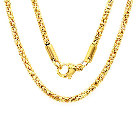 Ladies 18k gold plated stainless steel chain 30"