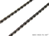MEN'S BLACK IP STAINLESS STEEL NECKLACE 30"