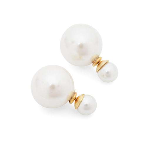 Ladies Double Sided Pearl Earrings