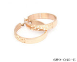 Ladies 18 KT Rose Gold Plated Hoops w/Simulated Diamonds and X Accent