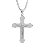 Steeltime Men's Stainless Steel & 18 Kt Gold Plated Crucifix Pendant