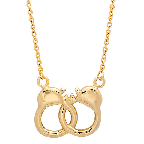 Ladies 18 KT Gold Plated Handcuff Pendant Necklace