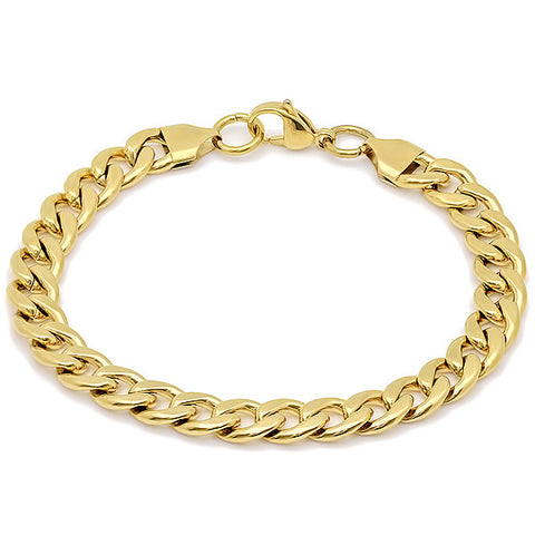 Stainless Steel Basic Link Chain Bracelet 18KT Gold Plated