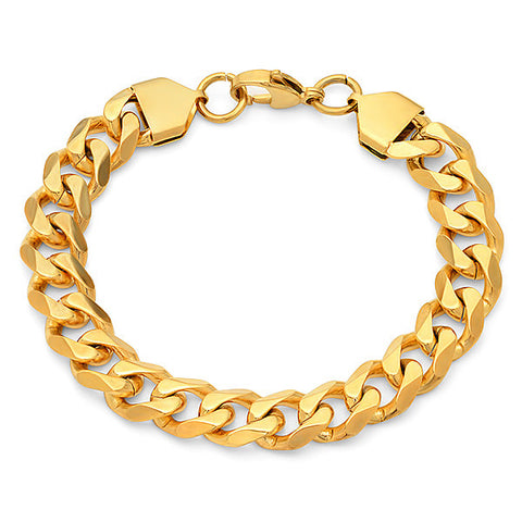 Steeltime 18 KT Gold Plated Curb Chain Bracelet