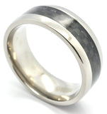 Steeltime Men's Stainless Steel and Black Carbon Fiber Ring