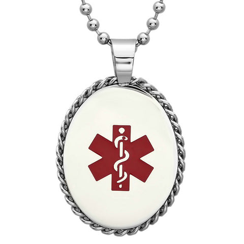 Steeltime Unisex Stainless Steel Pendant With Medical Symbol