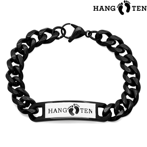 Men's Stainless Steel Black IP Bracelet