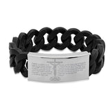 Men's Black Rubber Prayer Braided Bracelet