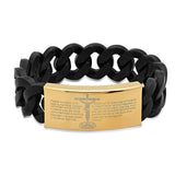 Men's Black Rubber Prayer Braided Bracelet