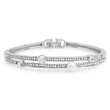 Steeltime Ladies 18k White/Gold CZ Bracelet