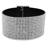 Ladies velvet cocktail bracelet with alloy clasp